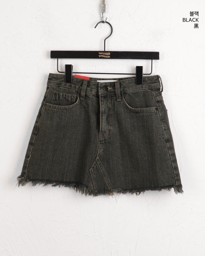 【WONDER WONDER】Rattan Vintage Washed Surgical Mini Skirt WONDER WONDER】Rattan Vintage Washed Surgical Mini Skirt