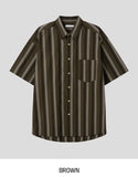 Rose Stripe Overfit Short Sleeve Shirt