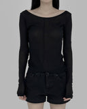 Basic Boat Neck See-Through Tee