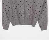 Hepo Dot Round Knit Cardigan