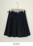 Cello Brushed Pleated Skirt Pants (Belt set)