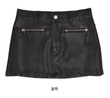 Kaive Washing Leather Mini Skirt