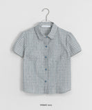 Cookel seersucker check short sleeve shirt