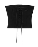 [mnem] Leather Corset Tulle Skirt Set
