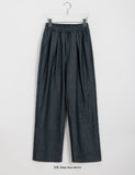 [unisex] Lonve Pintuck Banding Wide Denim Pants