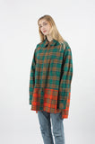 Heavy Overfit Check Colorblock Shirt