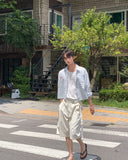Lukio Layered Belted Bermuda Slacks