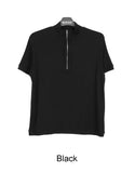 Med Low Cut Half Zip-Up Short Sleeve T-shirt