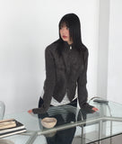 Siemen Ribbed High-Neck Pocket Two-Way Knit Zip-Up