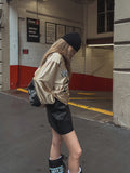 plain eco leather mini skirt