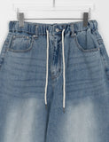 [unisex] Hadaki Banding String Washing Balloon Wide Denim Pants