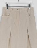 Necoco banding corduroy pintuck long skirt