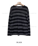 Shoulder snap stripe see-through tee