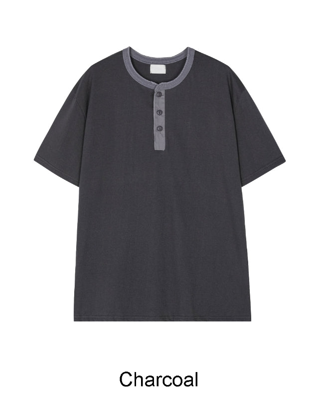 【SATIIIZ】End Henry Neck Short Sleeve T-Shirt SATIIIZ (サティーズ) - エンドヘンリーネック半袖Tシャツ / End