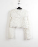 [MADE] Petyl Sailor Crop Mongle Fur Hook Cardigan