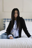 Collar lip knit cardigan
