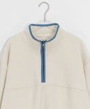 Menhill Half Zip-Up Color Matching Brushed Fleece Sweatshirt