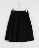 Kenku Nylon Banding Flared Midi Skirt