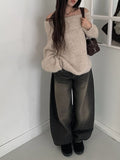 [Scrunchie Set] Nora Off-Shoulder Loose Knit