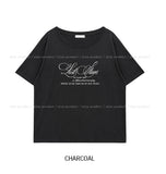 Stars Lettering Unbalance Short Sleeve