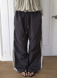 BT Nylon Track Pintuck Wide Pants