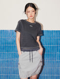 Reverse Stitch Crop T-shirt