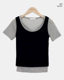 Ludd Layered Short Sleeve Top Set
