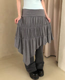 Luckin unbalanced midi skirt