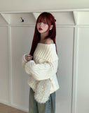Hayni Bold Cable Off-Shoulder Knit