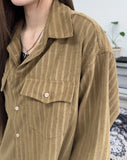 Kuz Herringbone Suede Shirt