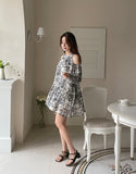 Rabbi Toile Chiffon Off-Shoulder Mini One Piece