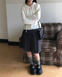 Mamel Punching Hooded Knit Cardigan