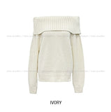 [wool43%] Days Fold Off-Shoulder Knit