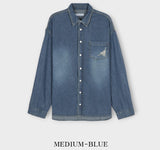 S/S Shea Damaged Washed Denim Shirt
