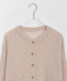 Item dot punching wool knit cardigan