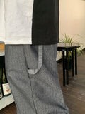 [unisex] Heroki banding string stripe color matching carpender denim pants