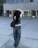 [A/M] Seulleon Cut Denim Washing Wide Pants