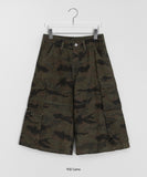 [unisex] Steel Camo Cargo Banding Bermuda Pants
