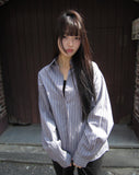 [MADE] Kael Color Matching Stripe Loose Fit Long Sleeve Shirt