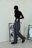 Cross button turtleneck