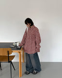 [unisex] Lilky Pocket Check Over Shirt