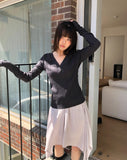 Royce Chiffon Layered Banding Midi Skirt