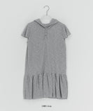 Vail Cap Sleeves Frill Shirring Layered Snap Hood One Piece