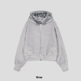 Fame Fleece Raccoon Fur Hooded Zip-Up