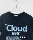 Baru Dot Lettering Semi-Crop Short Sleeve Tee