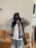 [BAONHAUS] Lorenine Frill Stripe Cardigan
