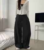 Nylon Wing Silver Point Curved Wide Banding Pants
