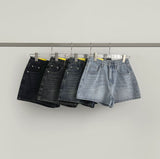 Summer Long Leg Fit A-Line Banding Denim Shorts