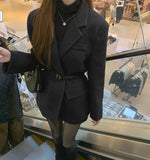 Belt Strap Short Coat