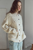 Openwork Round Knit Cardigan